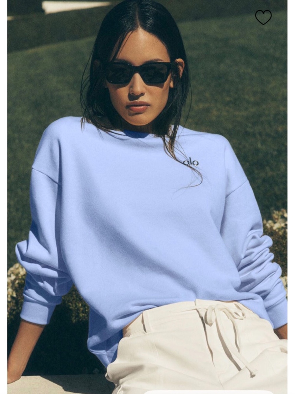 Alo Accolade Crew Neck Pullover - Light Provence Blue